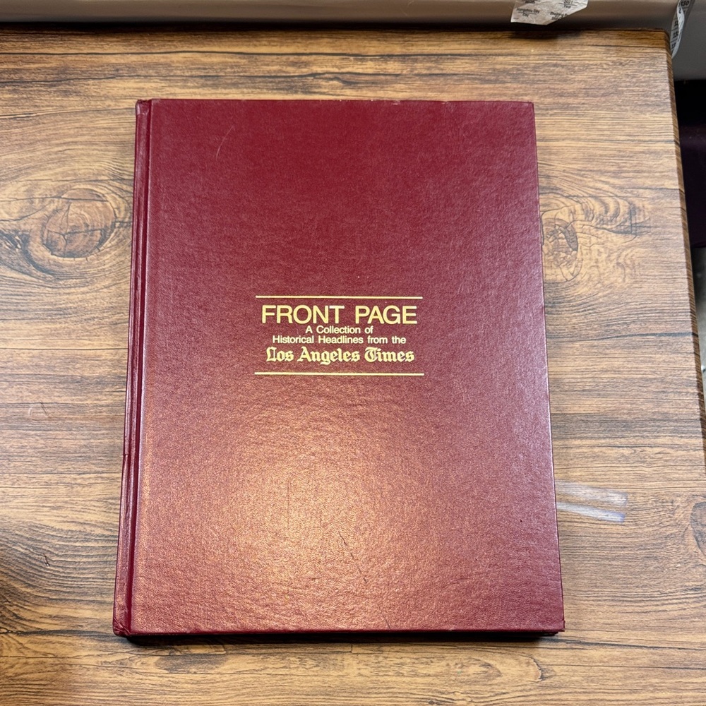 Front Page Los Angeles Times Book